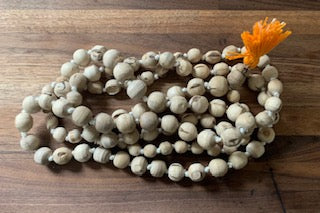 Large Round Unpolished Tulsi Japa Beads