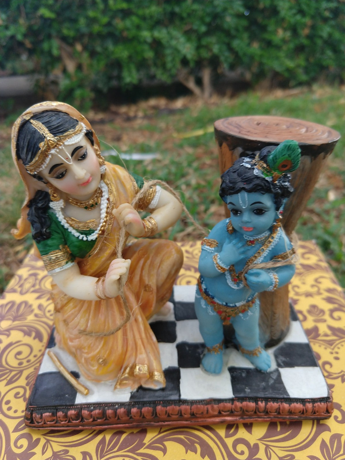 Mother Yasoda and Damodar Statue- 5 inches tall