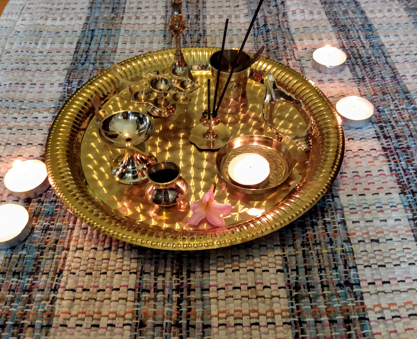 Arotik Tray with 9 Pieces from Vrindavan, India