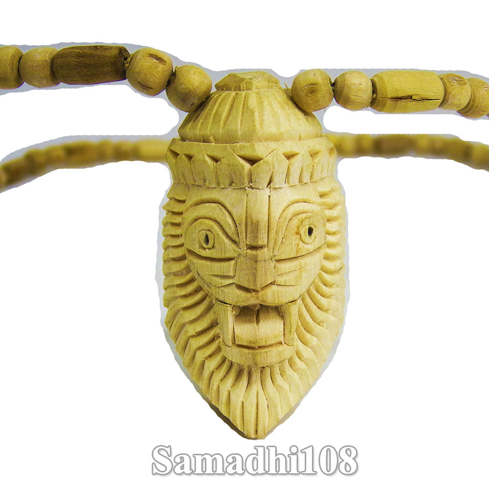 Neckbeads with Wooden Lord Nrsimhadeva Pendant