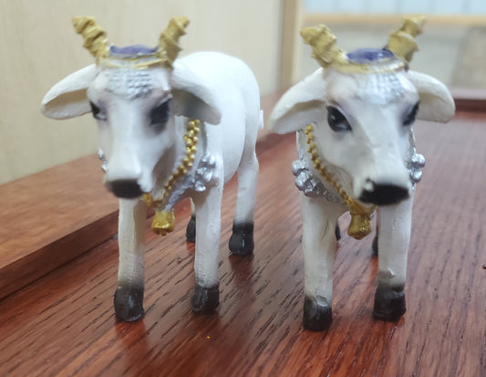 2 Individual Surabhi Cows Statues- 3 inches