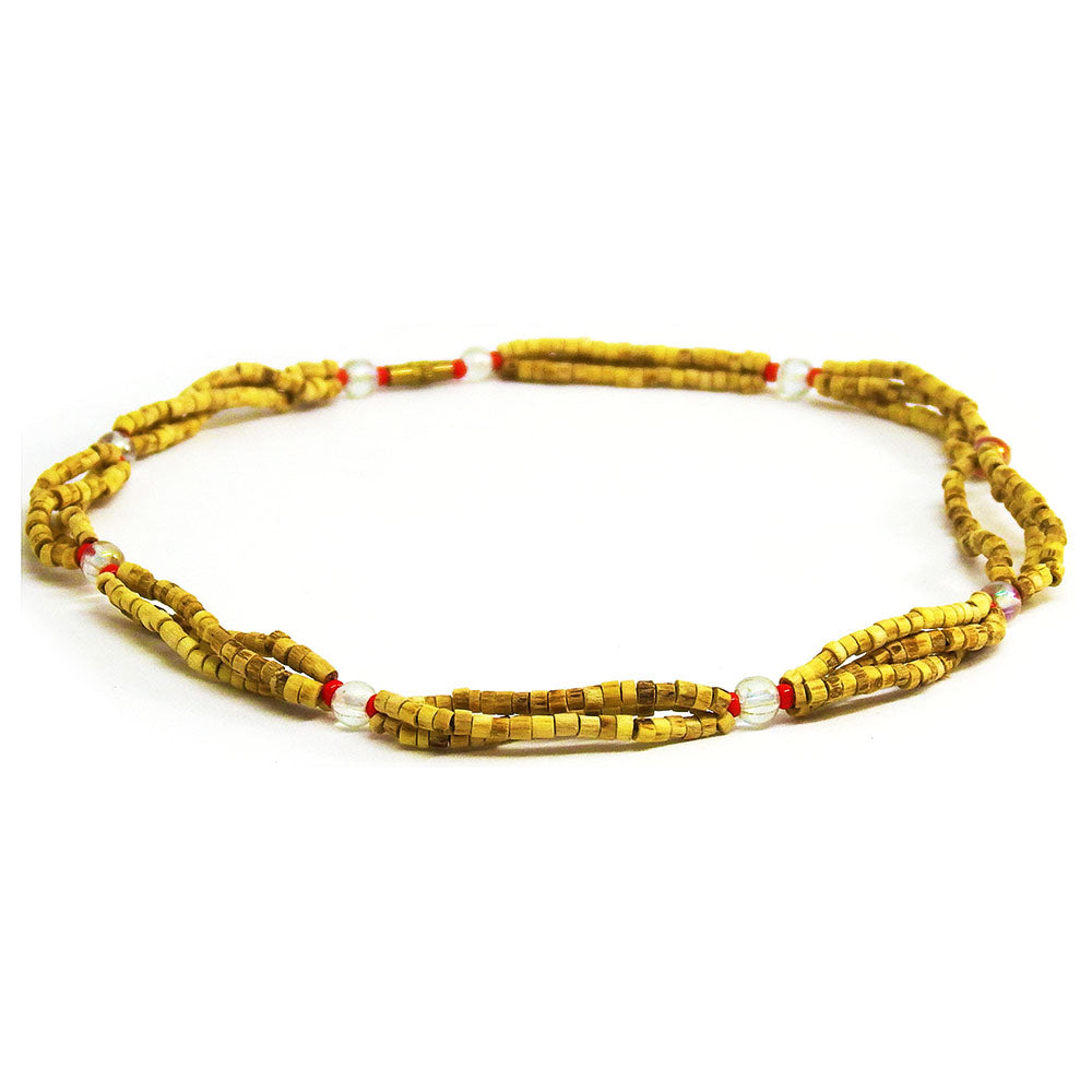 Tulsi Necklace with White and Clear Beads