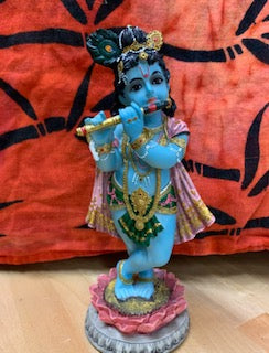 Krsna Playing Flute Statue- 8 Inches