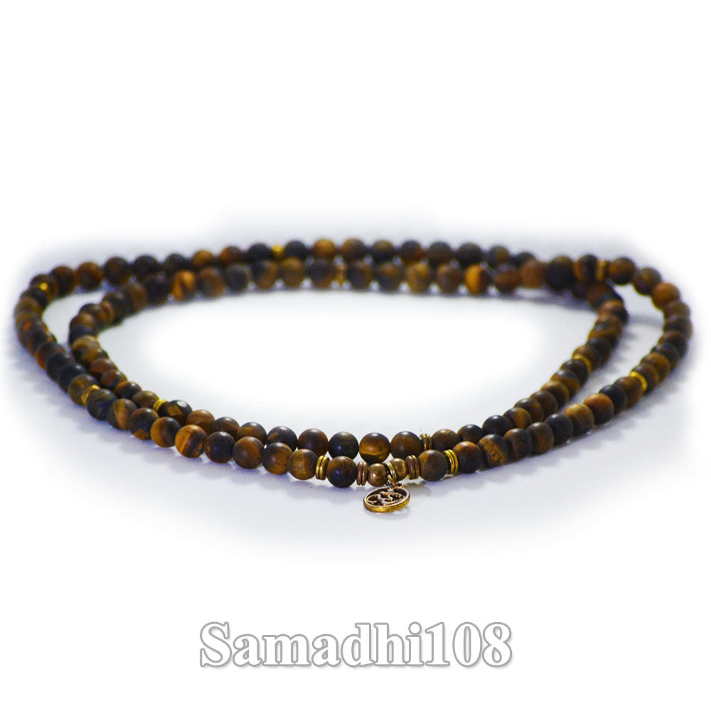 Tiger's Eye Necklace with Om Charm