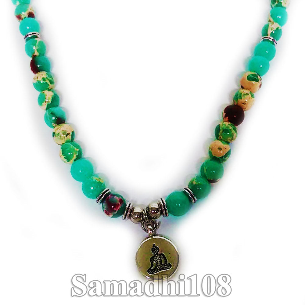 Imperial Jasper Necklace with Buddha Charm